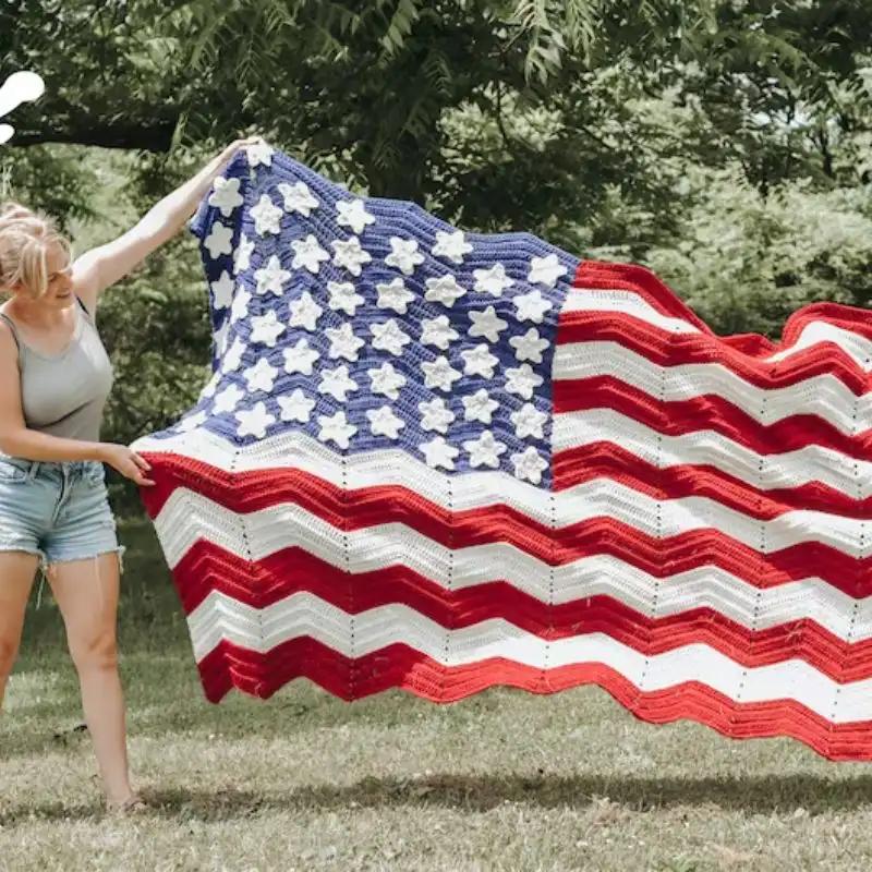 USA Flag Blanket Crochet Pattern