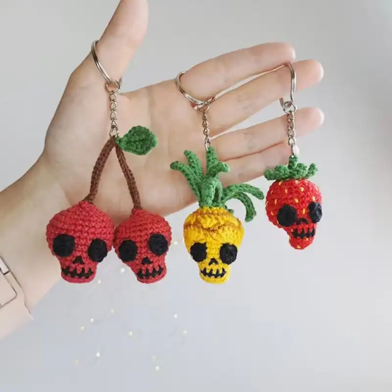 Halloween Fruit Skulls Keychain