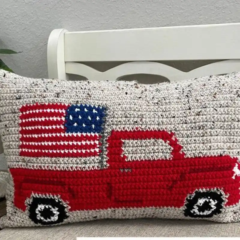 American Patriot Vintage Truck Crochet Pattern
