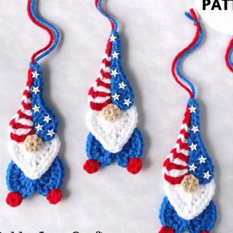 Patriotic Heart Gnome Ornament
