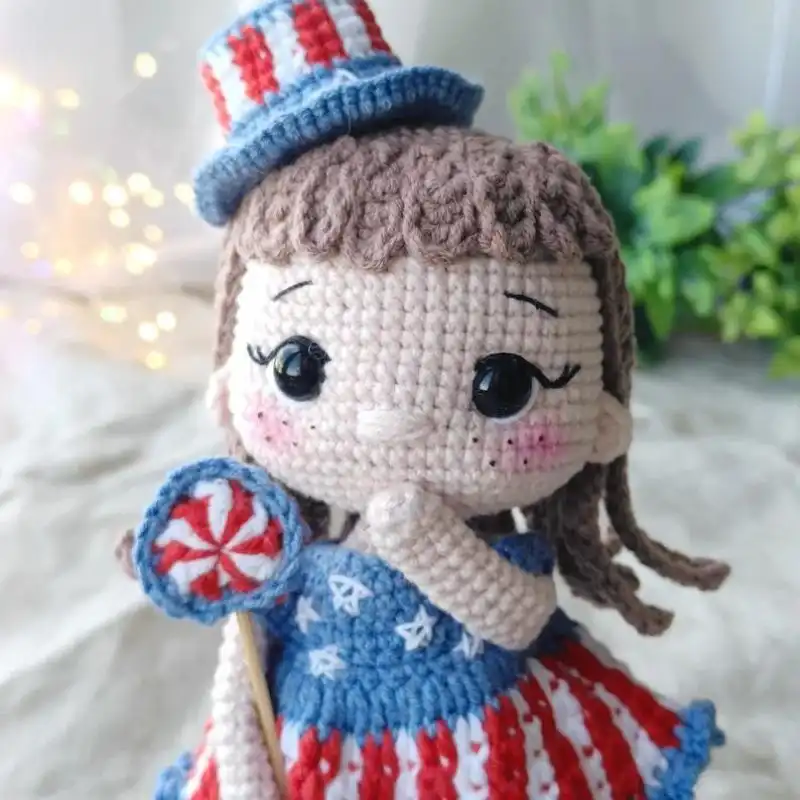 Patriotic 5 In 1 Doll Mugs Donut Candy Cookie Set