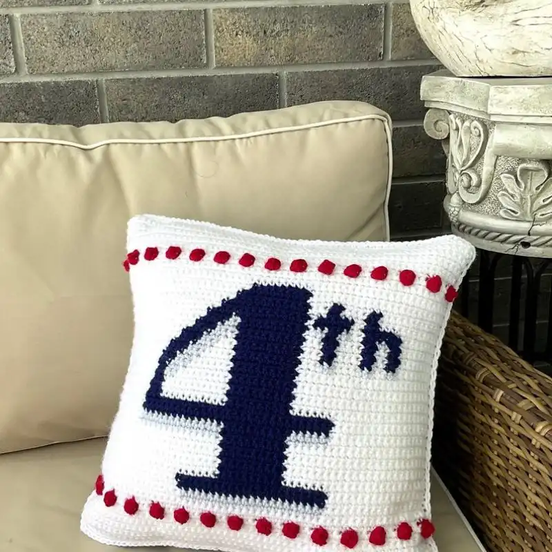 July 4th Crochet Pillow