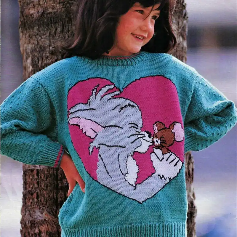 Tom & Jerry Motif Sweater