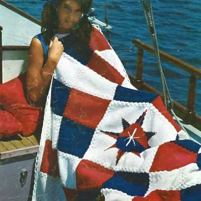 Vintage Knitting Pattern Nautical Star