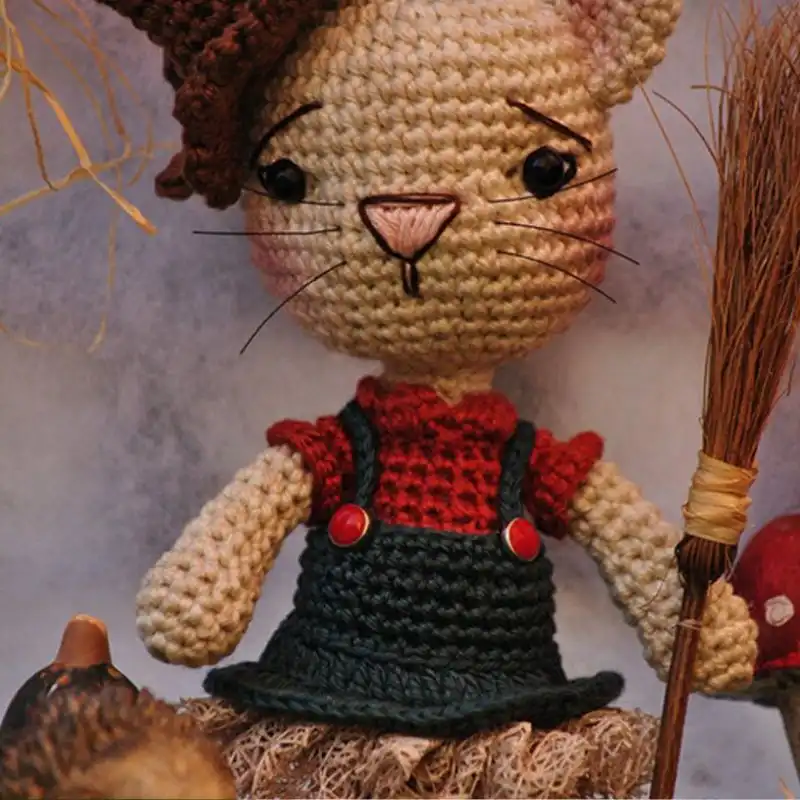 Amigurumi Scarecrow Cat And Little Witch Pattern