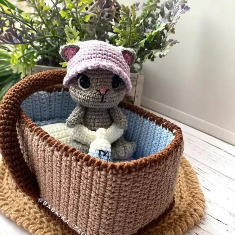 Baby Cat In Basket