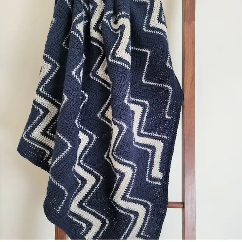 Corner-To-Corner Chevron Crochet Baby Blanket