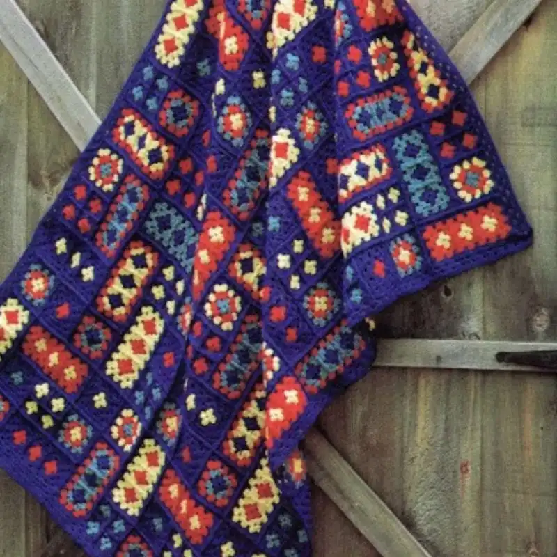Crazy Quilt Crochet Patchwork Blanket