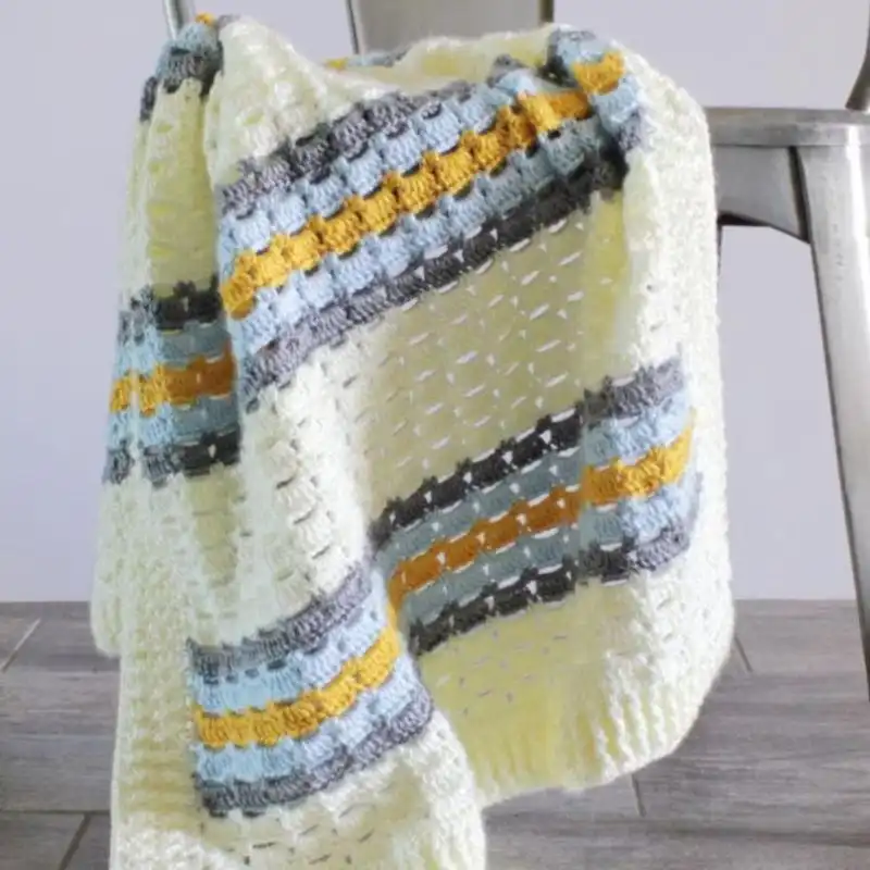 Crochet Boxed Block Stitch Blanket