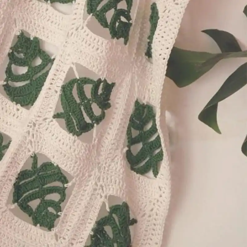 Crochet Monstera Leaf Blanket
