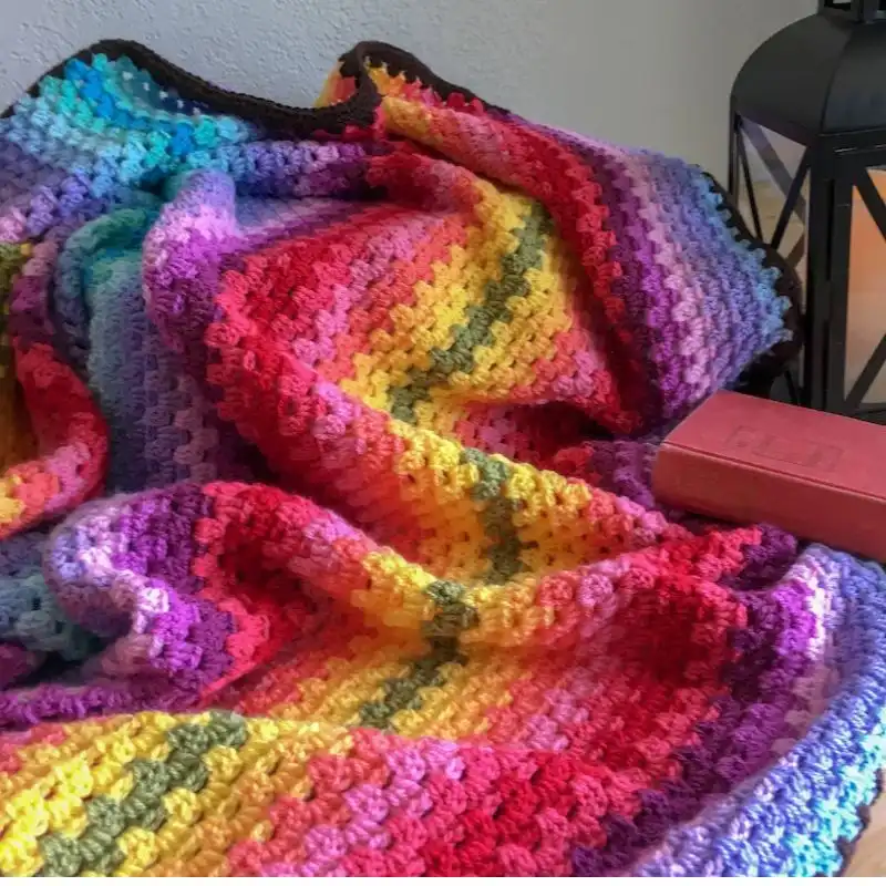 Easy Granny Stripe Crochet Blanket