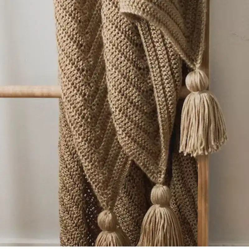 Grande Chevron Crocheted Blanket