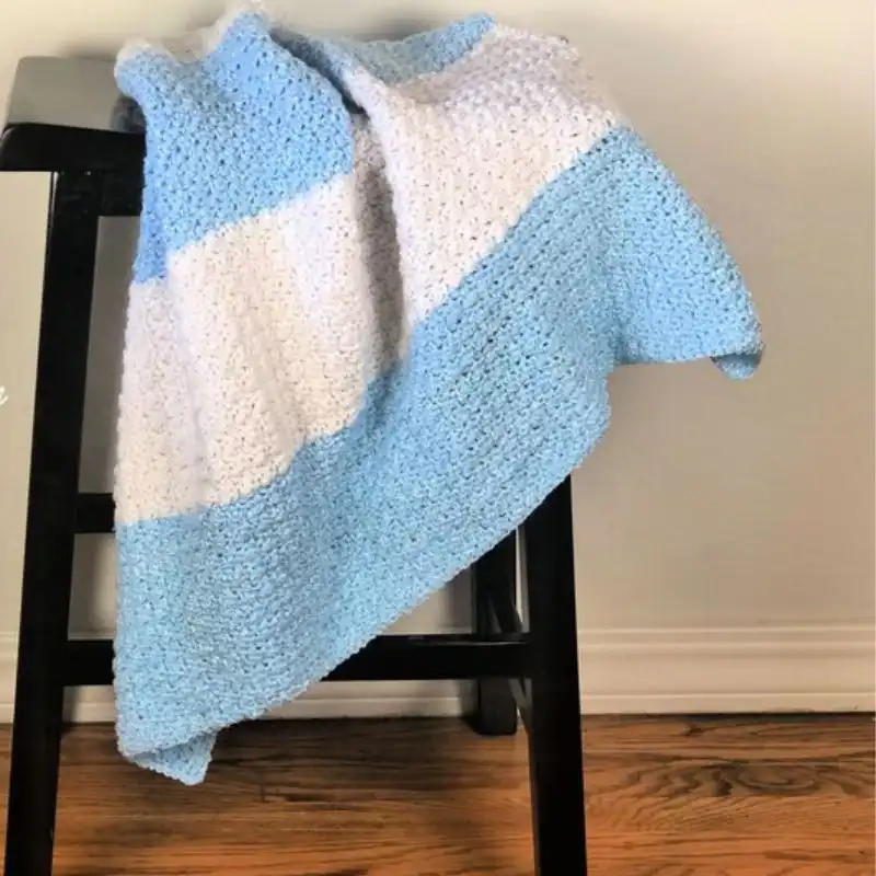 Modern Striped Crochet Baby Blanket