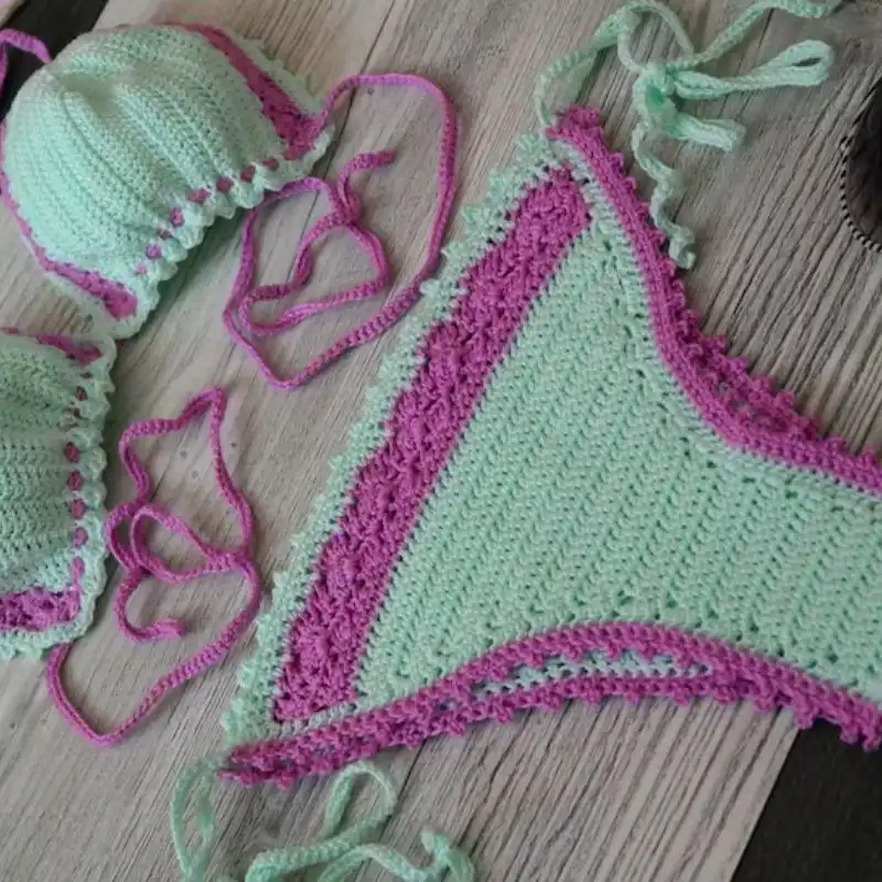 Pastel Mint Crochet Bikini