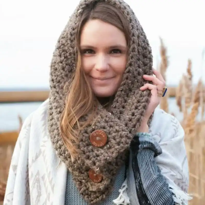 Thick And Thin Hooded Scarf