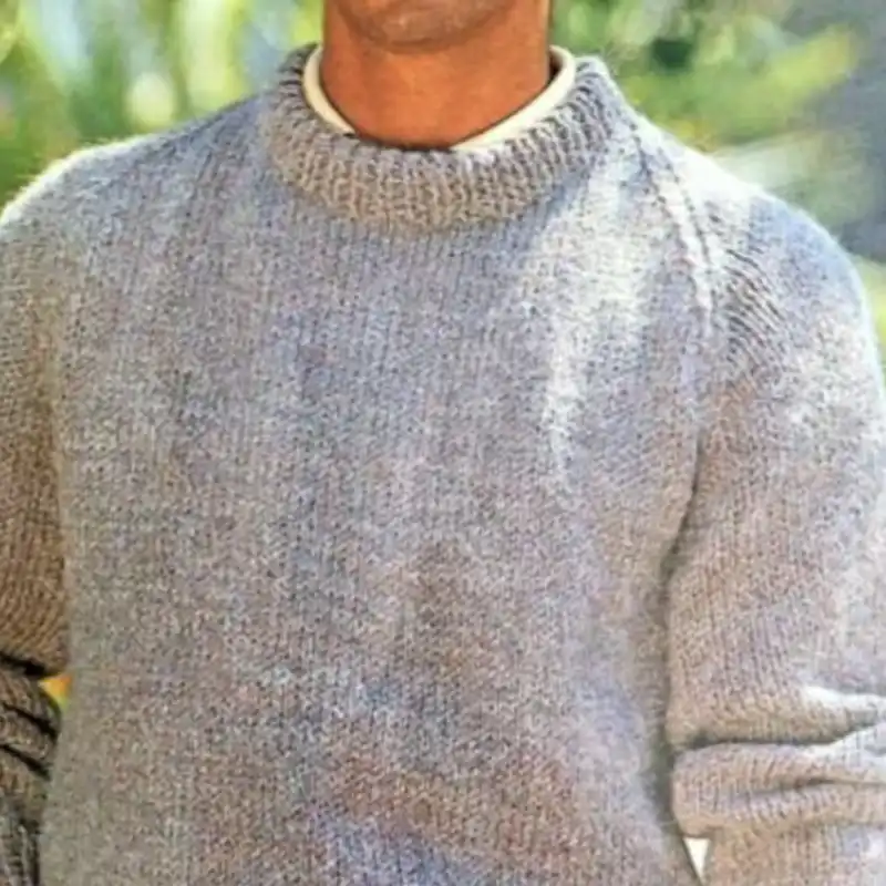Round Neck Rib Textured Sweater