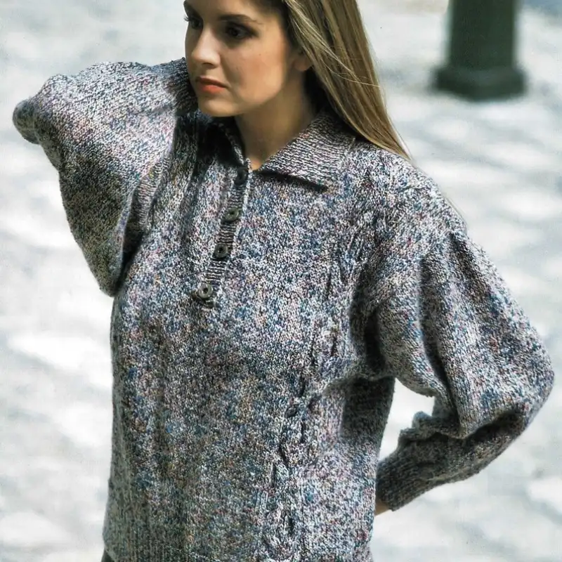 Vintage Polo Shirt Style Sweater