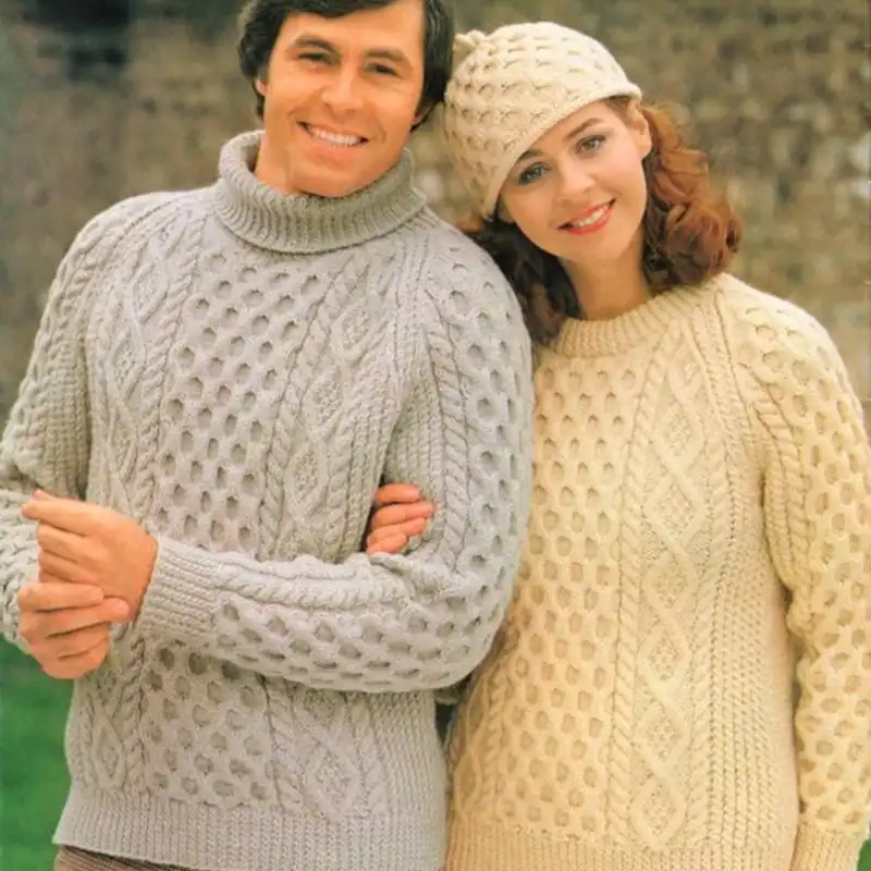 Honeycomb Raglan Polo Sweater