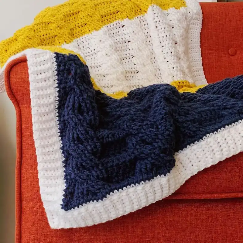 Beginner Crochet Cable Blanket