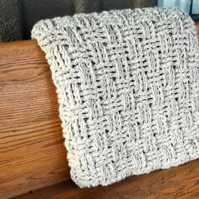 Chunky Basketweave Throw Blanket Crochet Pattern