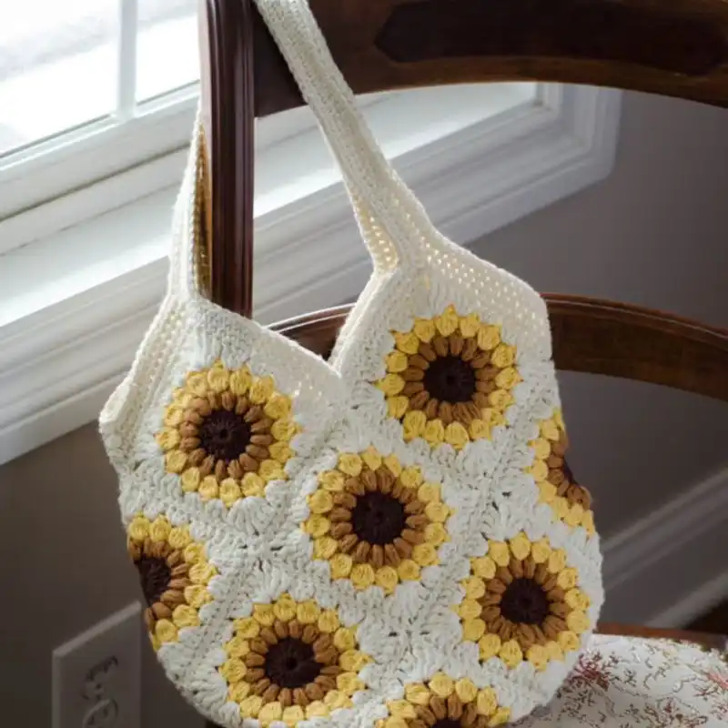 Crochet Bag Pattern Granny Square Sunflower Pattern