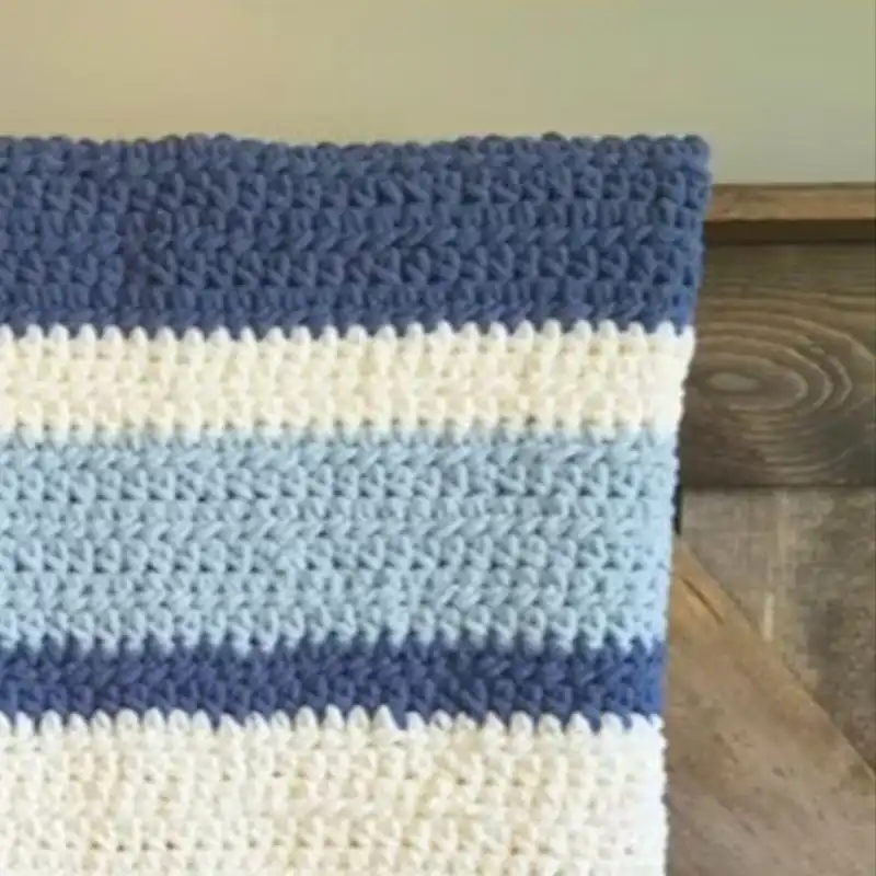 Crochet Blanket Pattern Winter Stripe Throw