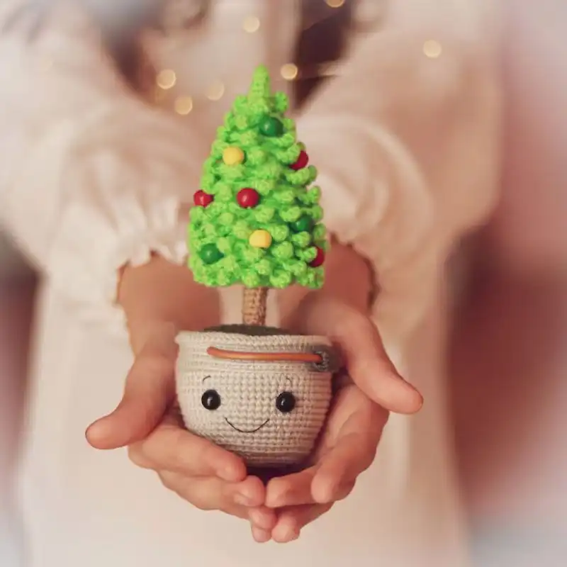 Crochet Christmas Tree In A Pot