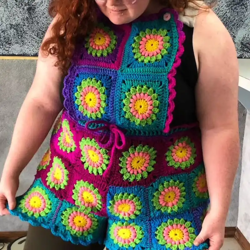 Crochet Floweralls Dress