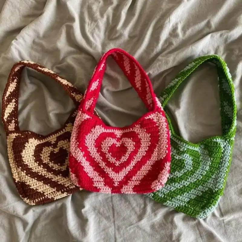 Crochet Heart Bag Purse Crochet Pattern