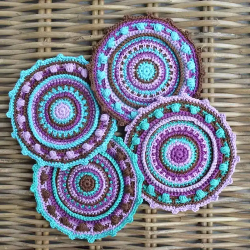 Crochet Mandala Cotton Coaster