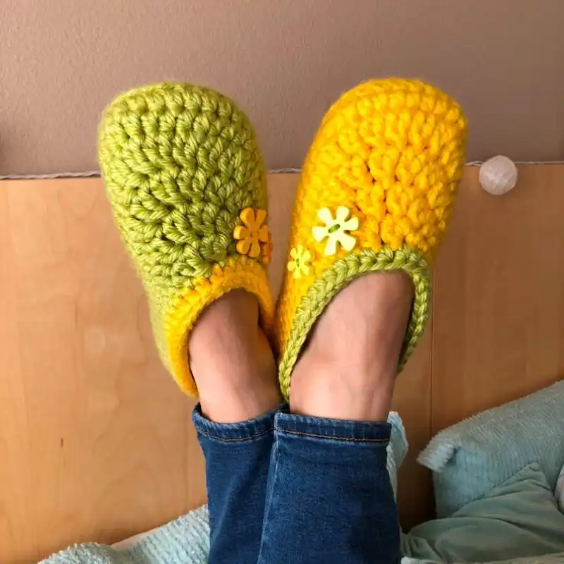 Crochet Pattern Emilia Slippers For Teens And Adults