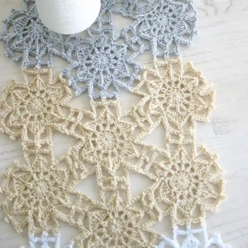 Crochet Pattern Fallen Snow Table Runner