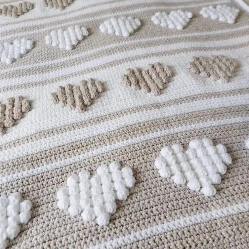 Crochet Pattern For Mellow Hearts Blanket