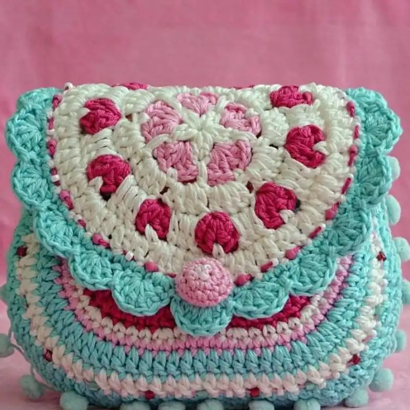 Crochet Pattern Hearts Purse
