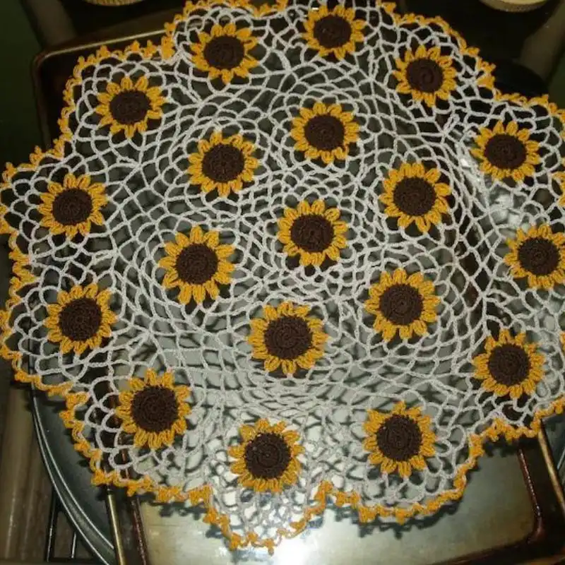 Crochet Sunflower Doily Pattern