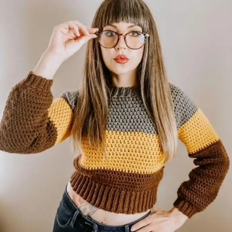 Cuddled & Cropped Sweater Crochet Pattern