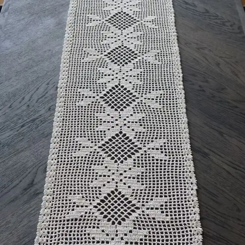 Ecru Crochet Table Runner