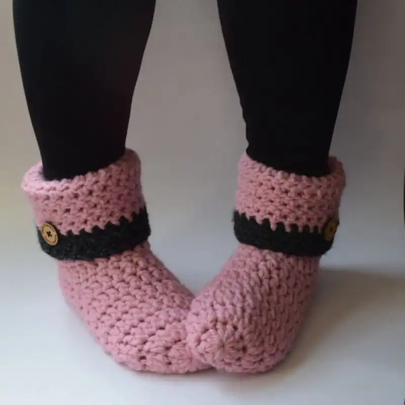 Hadley Slippers – Crochet Pattern, Easy, Socks, Bulky