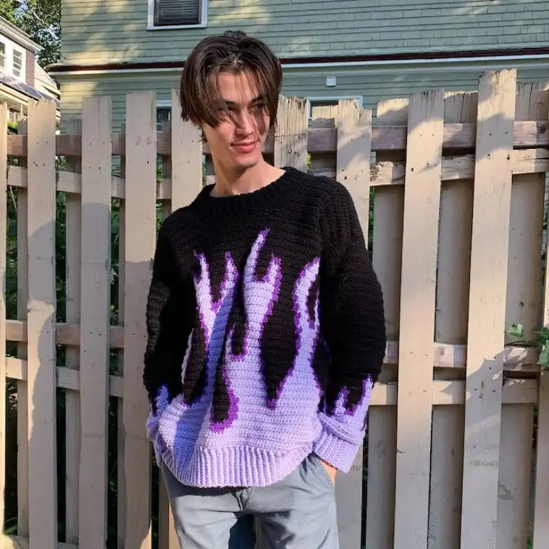 On Fire Crochet Sweater