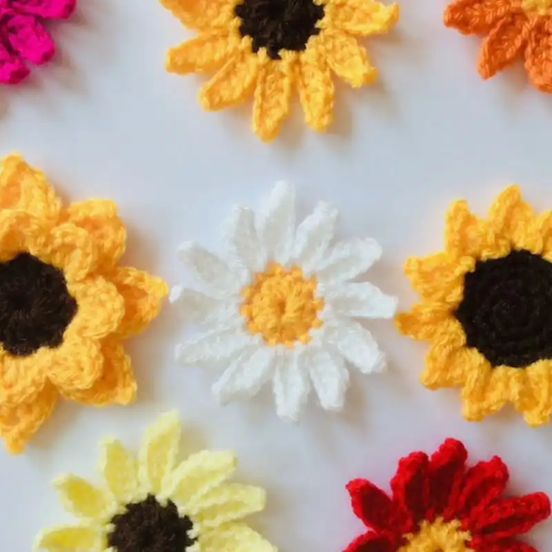 Three Crochet Pattern Crochet Flowers