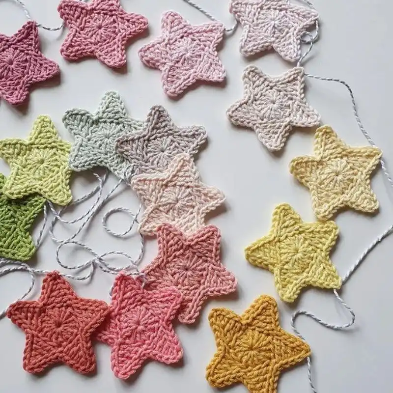 Rainbow And Star Garland Crochet Pattern
