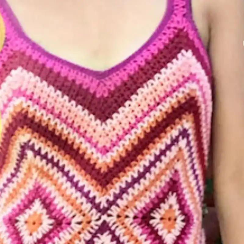 Retro Chevron Crochet Summer Dress