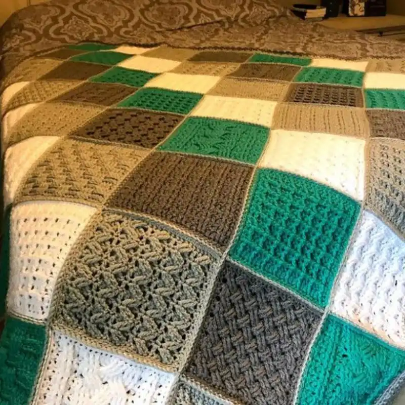 Square Sampler Crochet Blanket