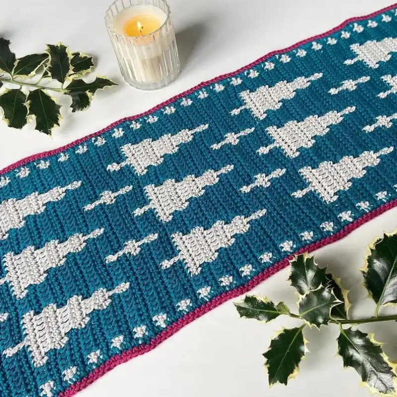 Starry Spruce Table Runner Crochet Pattern