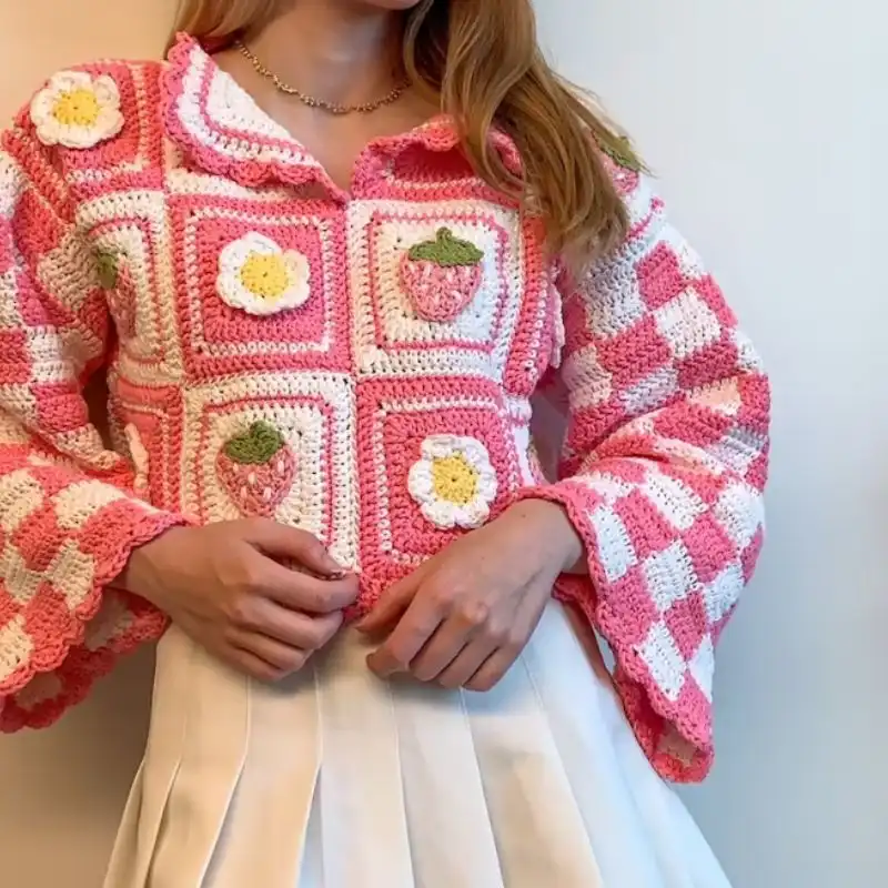 Strawberry Crochet Sweater