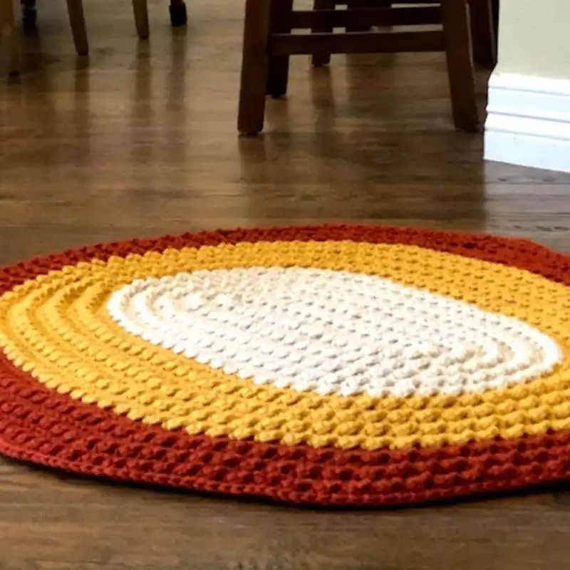The Cable Stitch Crochet Oval Rug Pattern