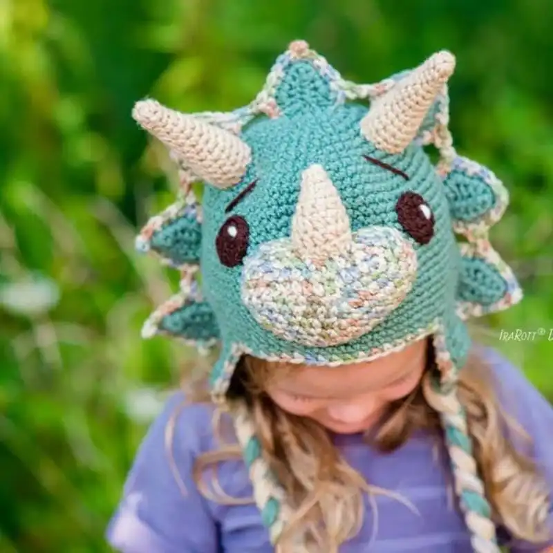 Tops The Triceratops Dinosaur Hat Crochet Pattern