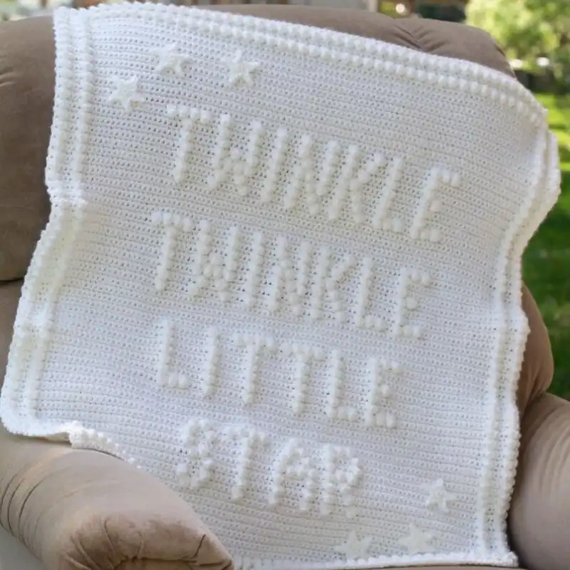 Twinkle Twinkle Little Star Crochet Baby Blanket Pattern