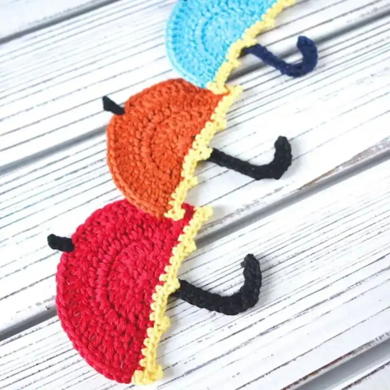 Umbrella Crochet Appliques