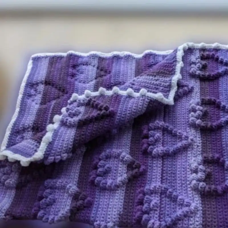 Unique Hearts Crochet Blanket Pattern